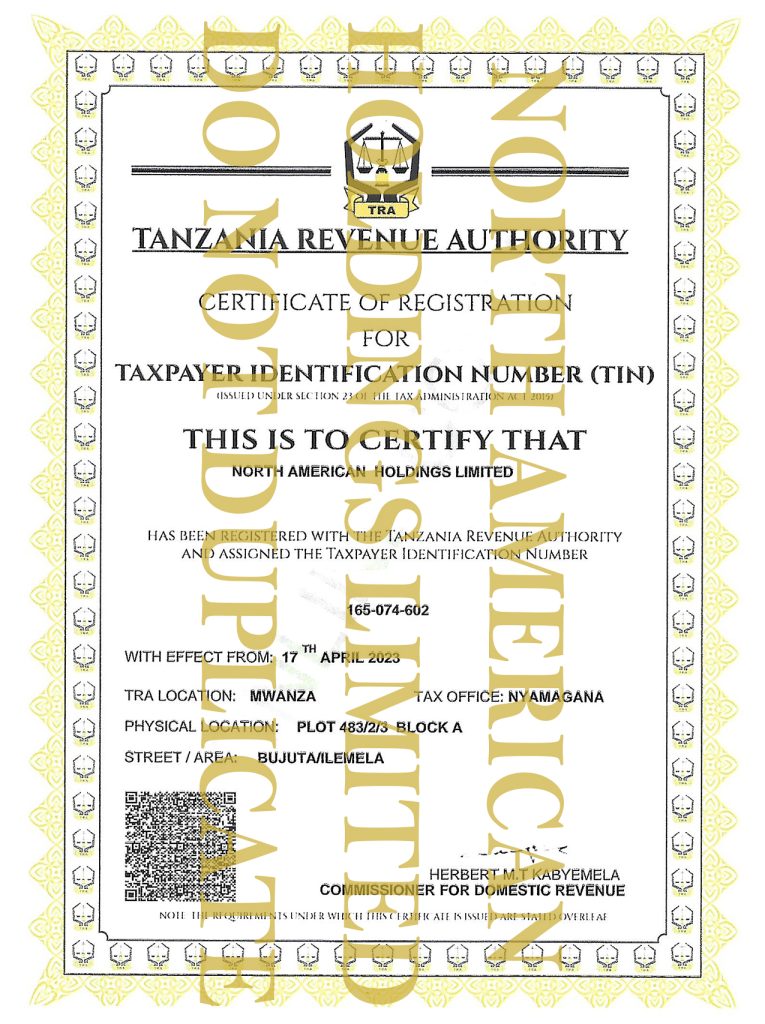 Tanzania Revenue Authority Tax Identification Number